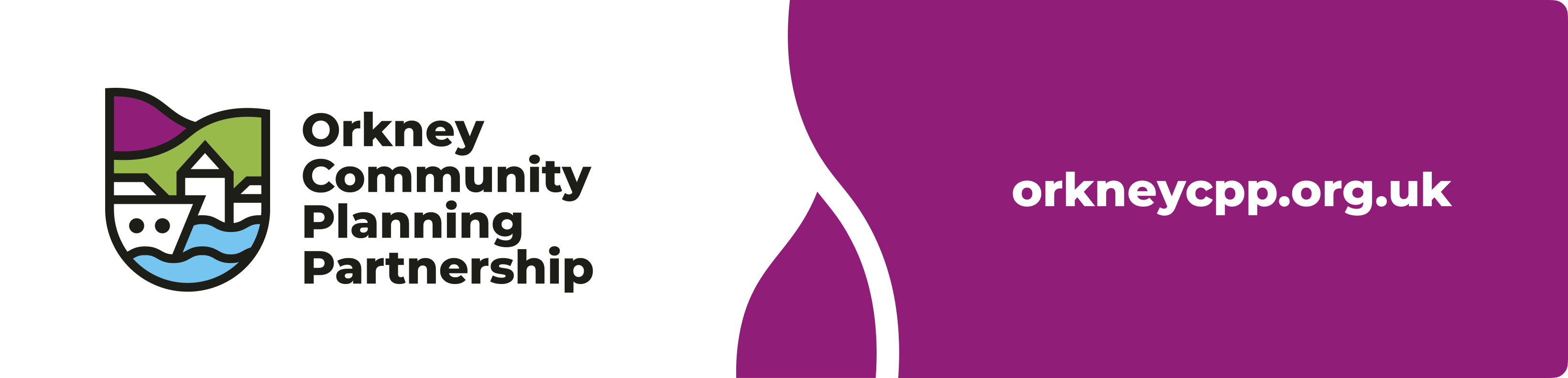 Orkney Community Planning Partnership logo and web address (orkneycpp.org.uk)